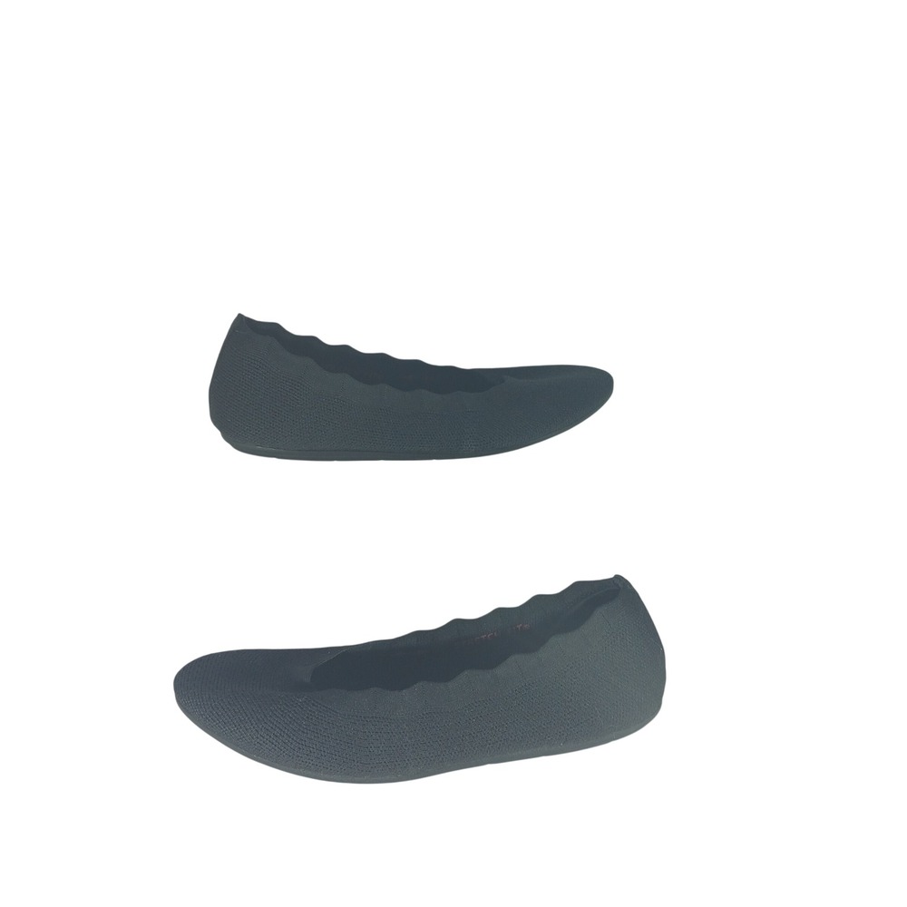 Skechers Cleo 2.0 Love Spell 7.5 Black Knit Scalloped Ballet Flats 158343